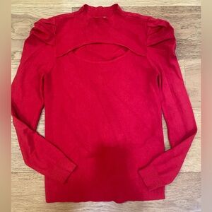 BB Dakota x Steve Madden Bold Red Long Sleeve sweater with cutout XL GUC
